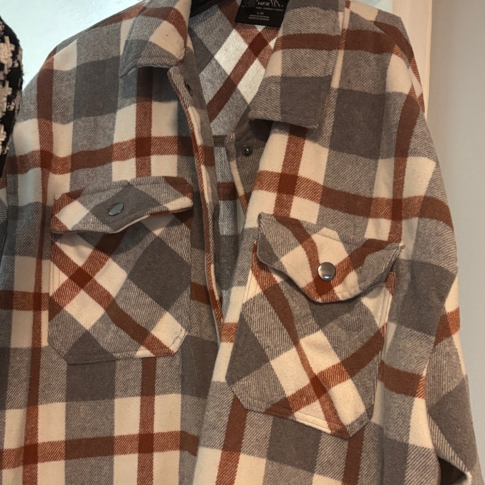 Plaid Button-Up Women's Hoodie